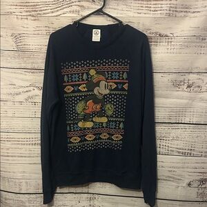Men’s Blue Mickey Mouse Christmas Sweater size large